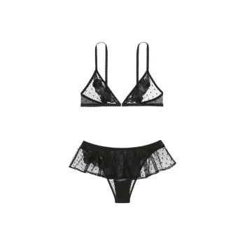 Victoria's Secret Underwear Set Women's Black Polka Dot