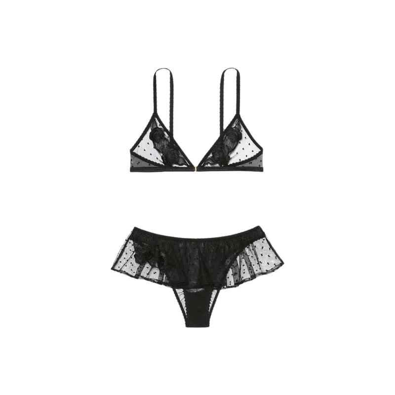 Victoria's Secret Underwear Set Women's Black Polka Dot-0