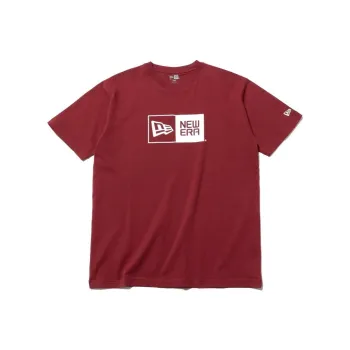 New Era Straight T-Shirt Unisex Maroon