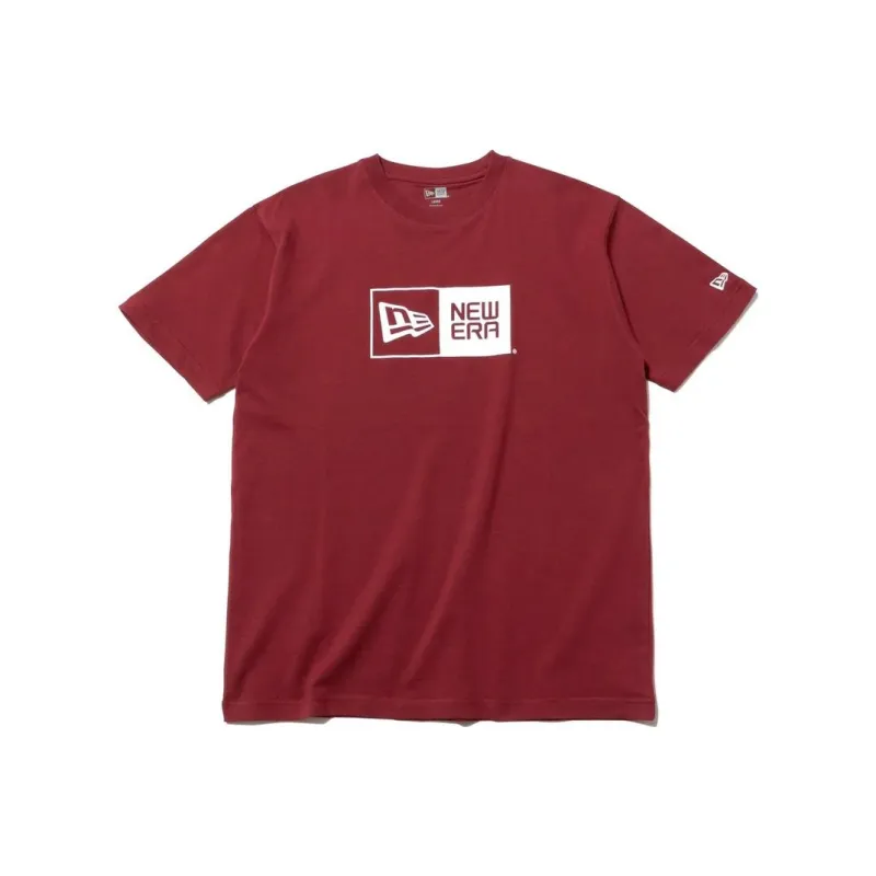 New Era Straight T-Shirt Unisex Maroon-0