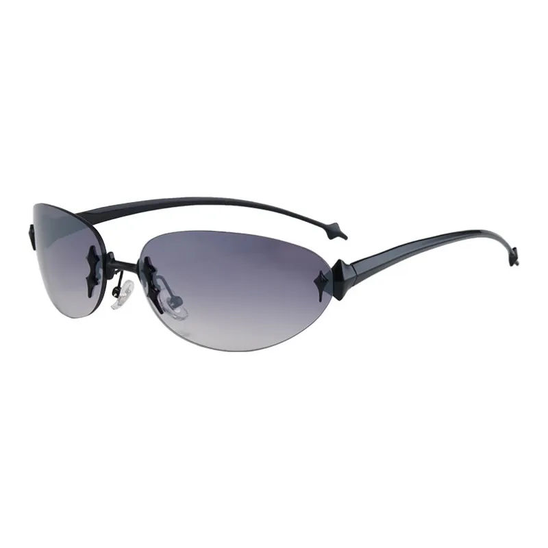 MUYKUY Metal Oval Sunglasses Unisex-2