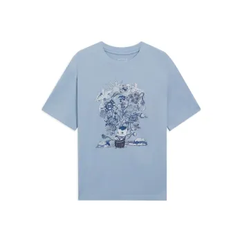 LiNing Sports Trend Series T Shirt Men's Soft Gray Blue