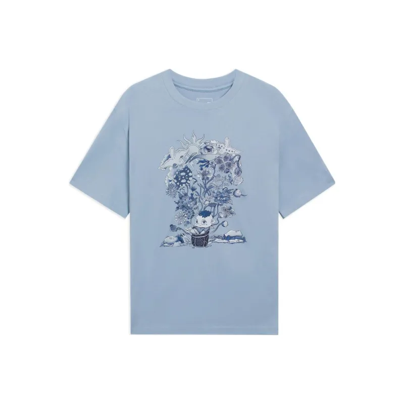 LiNing Sports Trend Series T Shirt Men's Soft Gray Blue-0