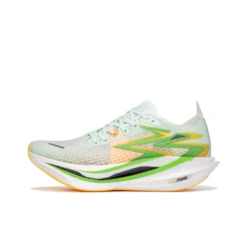 361° Flame 4 Coverage Lightweight Rebound Low Top Carbon Plate Marathon Long Distance Running Shoes Unisex White Green