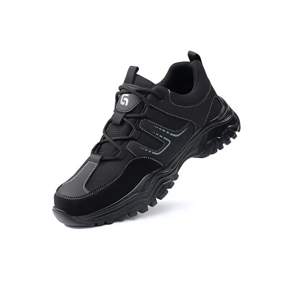 GUYISA Non slip, Wear resistant, Impact resistant Low Top Chunky Sneakers Unisex Black-2