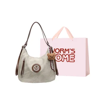 Worm's Home PU Crossbody Bag Regular Women's Denim Blue/Dark Tea/Ecru/Coffee