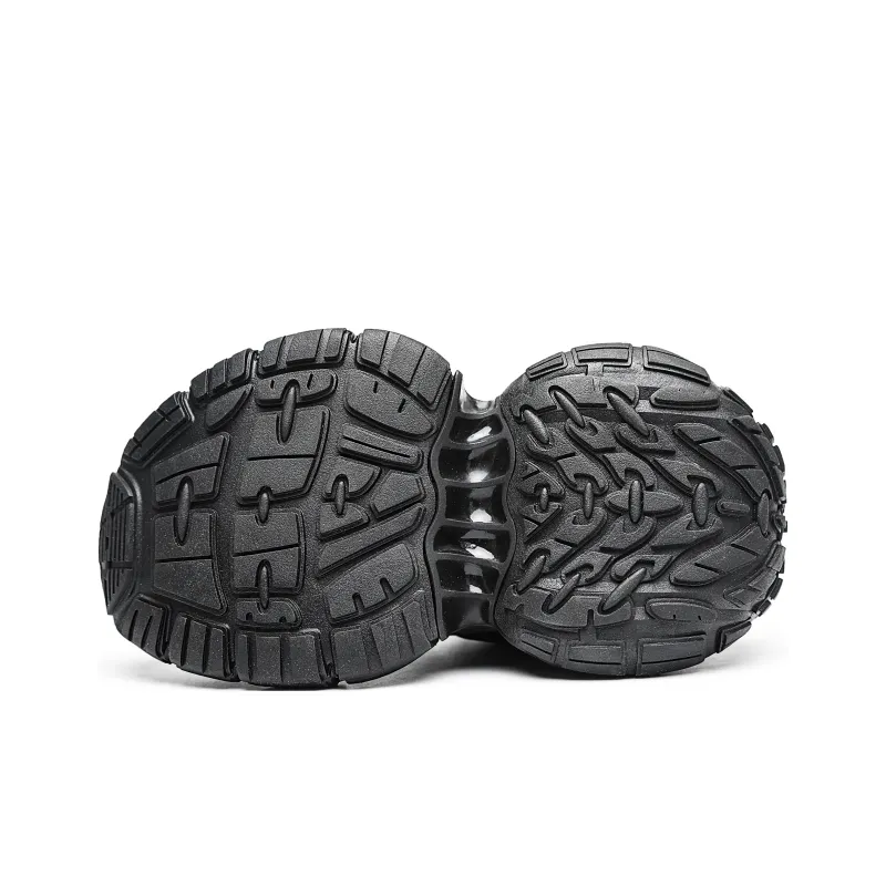 MVA Slip Resistant, Abrasion Resistant, Breathable, Impact Resistant, Lightweight Low Top Chunky Sneakers Unisex Black-4