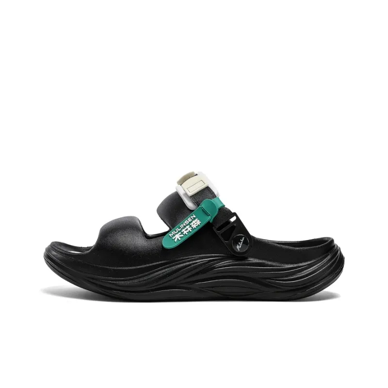 Mulinsen Beach Sandals Unisex Black/Khaki Brown/Matcha Green-1