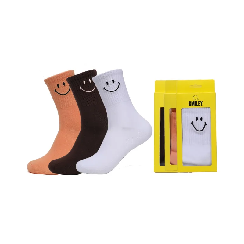 SMILEY Mid Calf Socks Unisex Combo Set-16