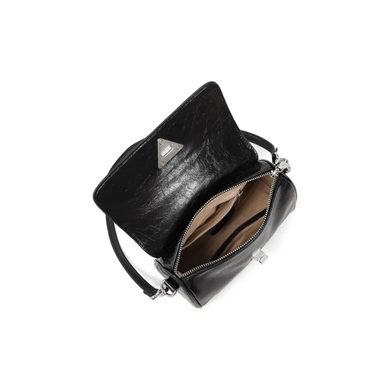MILLIE'S Cow Leather Underarm Shoulder Bag, Crossbody Bag, Pillow Bag Regular Women's Black-6