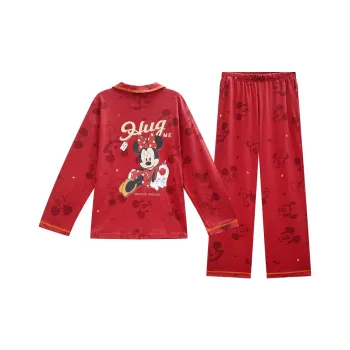 GUKOO x Disney Minnie Series Pajama Set Women's Dark Red