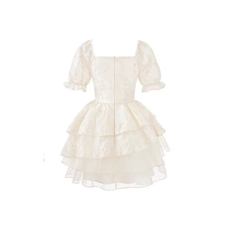 ZCDECO Short Sleeved Dress Women's Apricot-1