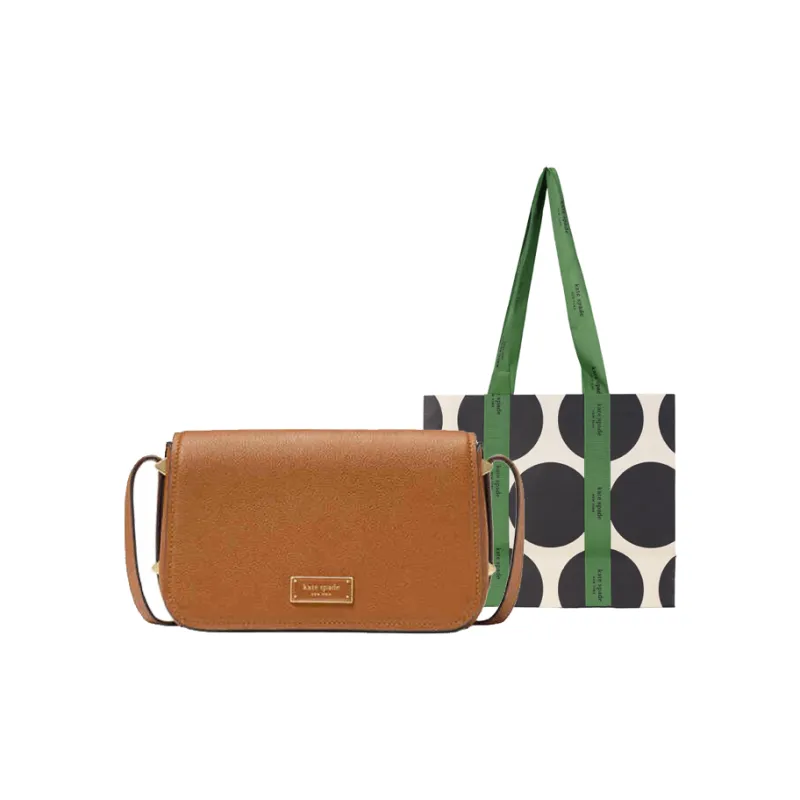 Kate Spade Litchi Grain Leather Crossbody Bag, Shoulder Bag Small Size Women's Cave Clay-0
