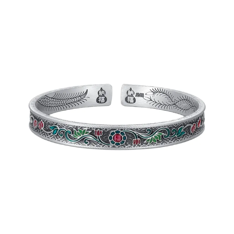 7℃ S999 Fine Silver Bangles Unisex-0