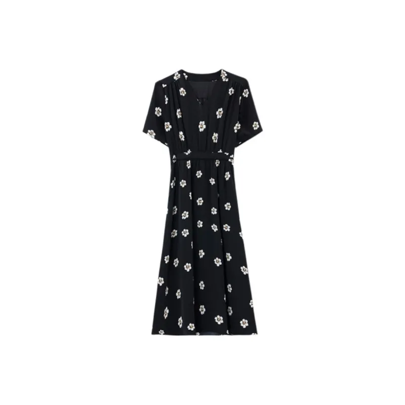 PLANE DRIFT Short Sleeved Dress Women's Black-1