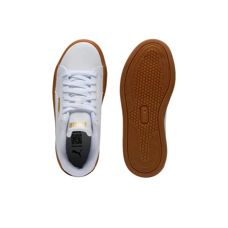 PUMA Smash V3 Anti Slip Wear Resistant Low Top Skateboard Shoes Women's White-3