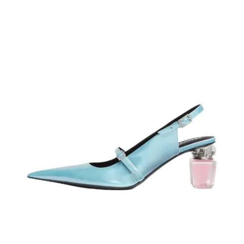 FANSIZHE BRIGHT CRYSTAL Irregular Heel High Heels 7cm Women's Blue