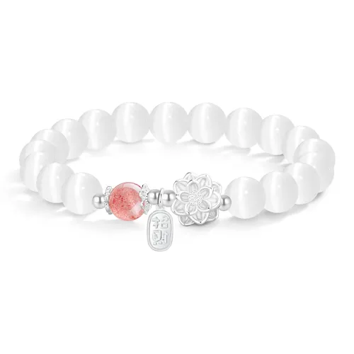 Love Link Glass Cat Eye Bracelets Women's