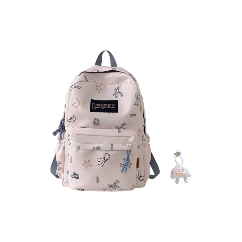 BRABOSTON Nylon Backpack Regular Unisex White/Black/Blue/Pink-12