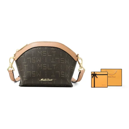 MashaLanti PVC Synthetic Leather Shoulder Bag Dome Bag Crossbody Bag Women's Coffee & Tea Brown