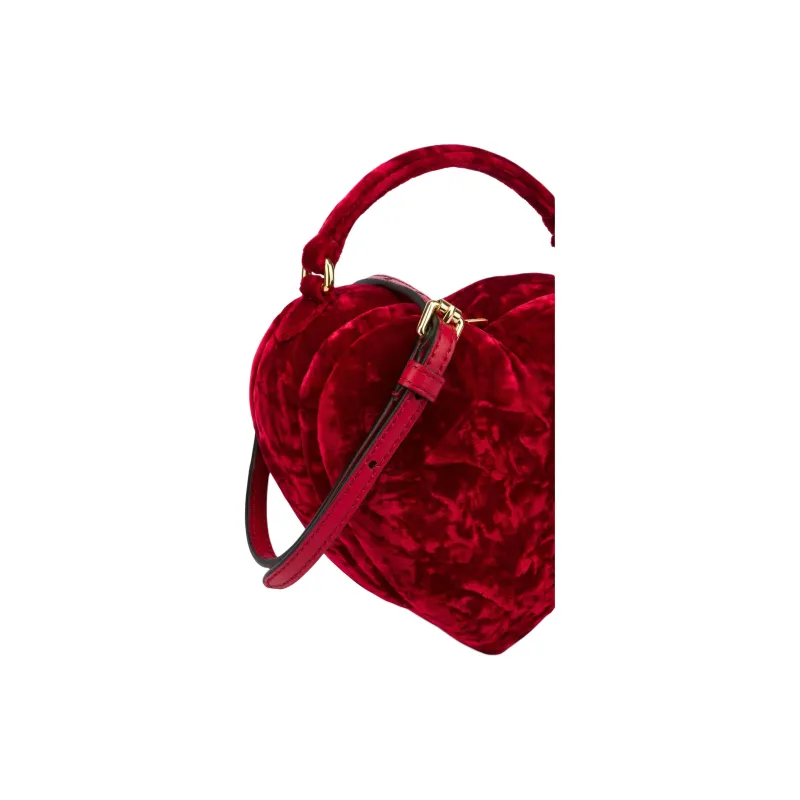 MOSCHINO Viscose Heart Shaped Bag Shoulder Bag Crossbody Bag Handbag Women's Red-3