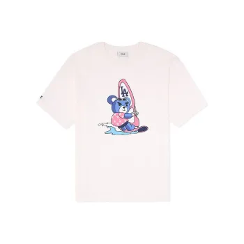 MLB Set in Sleeve T Shirt Unisex Cream