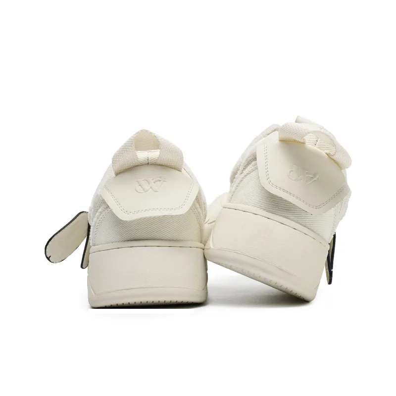 JIPOSEN Low Top Canvas Shoes Unisex White-3