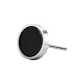 Round Black Stud Earrings 1[925 Silver]