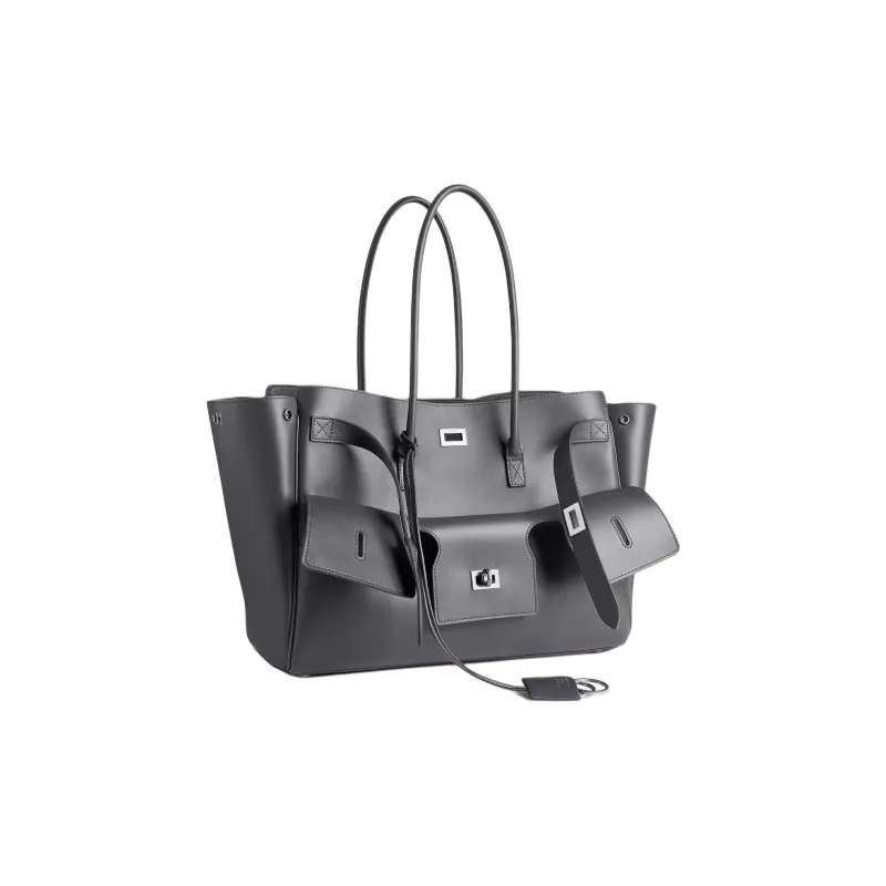 Balenciaga Bel Air Calfskin Handbag Medium Size Women's Gray-1