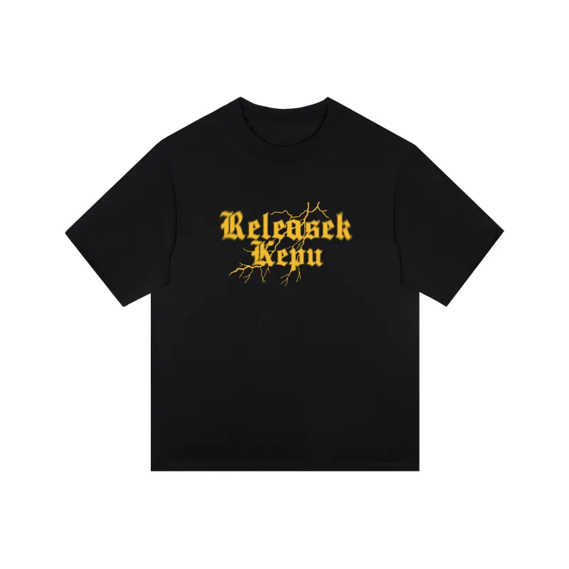 Kepu T Shirt Unisex Black Stamp Yellow-1