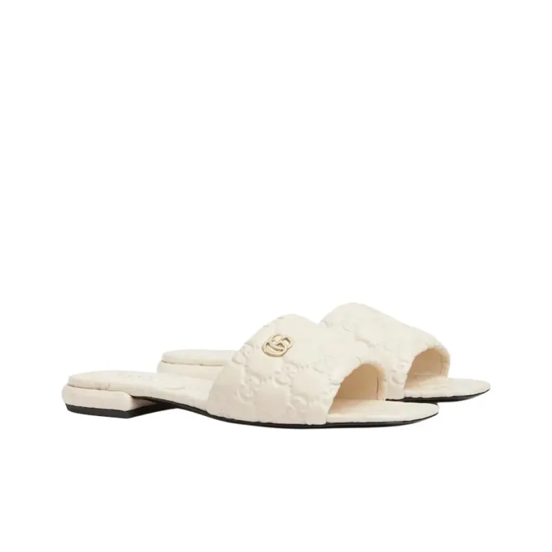 GUCCI Slide Slippers Women's White-2