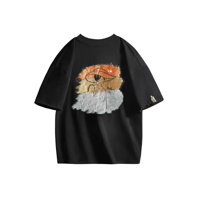Hepburn Cat T-Shirts Unisex-0