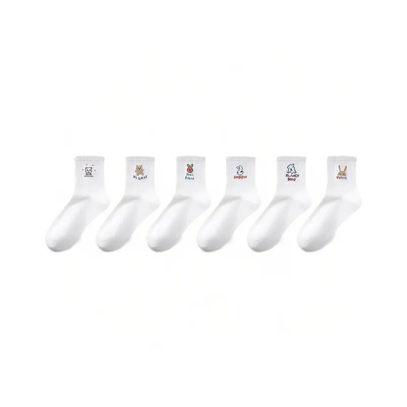 H YXIANG Mid Calf Socks Women's 6 Pack-0
