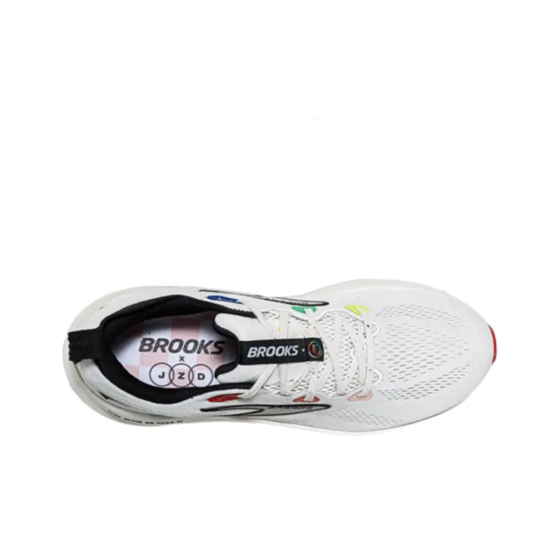 JZD x Brooks Glycerin 22 Cushioning Wear Resistant Low Top Running Shoes Men's White-3