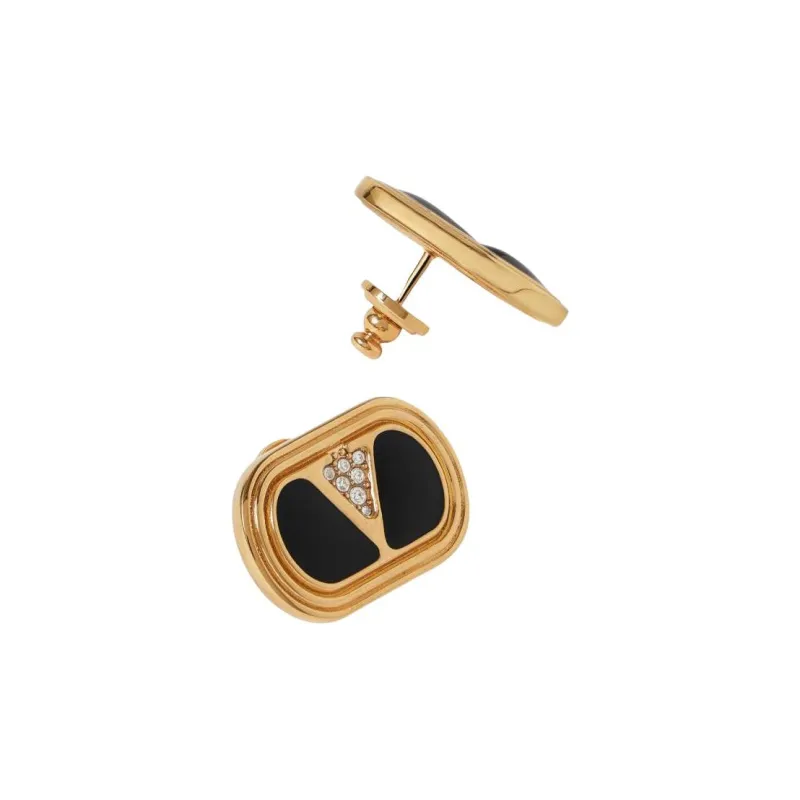 Valentino Crystal Earrings Women's Gold-1