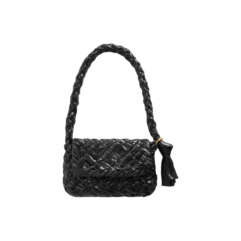 Bottega Veneta Kalimero Cittàh Lambskin Shoulder Bag Women's Black-0