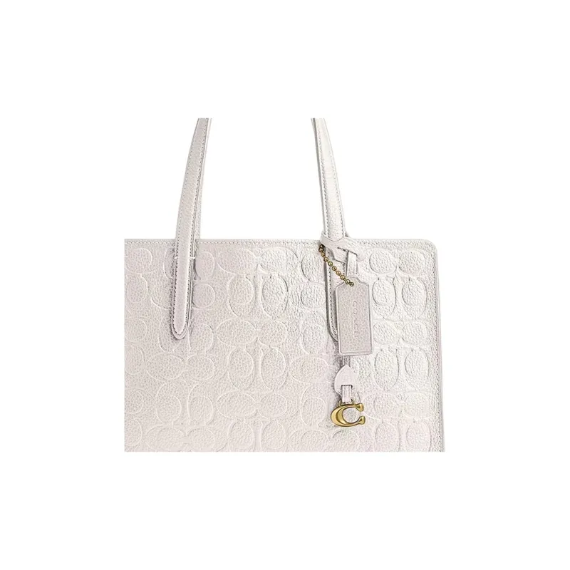 COACH Carter Soft Bright Grain Leather Tote Bag, Shopping Bag, Handbag, Shoulder Bag Large Size Women's White-3