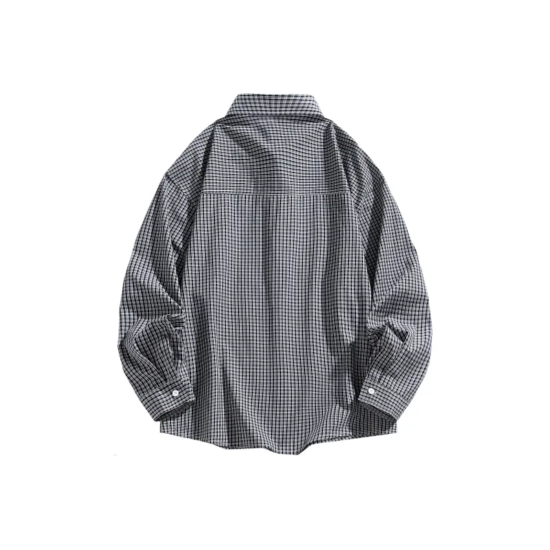 Warrior Huichao Riding The Wind Collection Shirt Unisex Black White Plaid-1