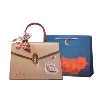 Elsvet Artificial Leather Handbag Women's Carnation Brown Apricot