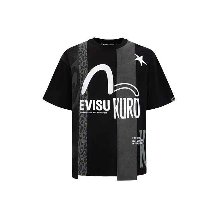 EVISU SS22 Straight T Shirt Men's Black-0