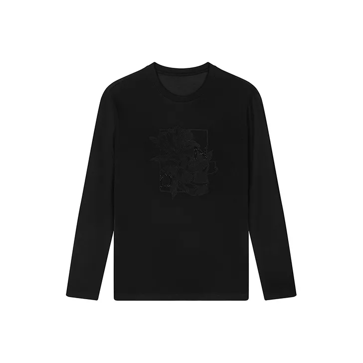 DAVID NAMAN Long Sleeved T Shirt Men's Black-0