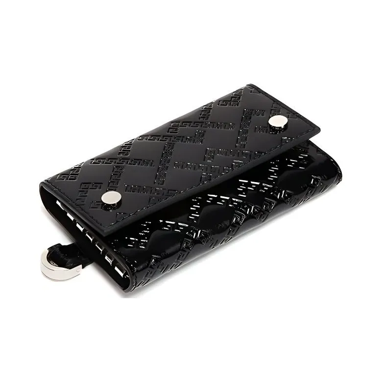 FANSIZHE Leather Key Pouch Men's Black-3