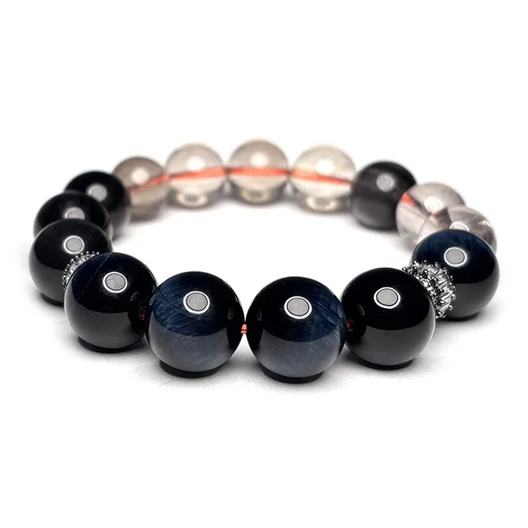 MOUNTAINS AND MANS Tiger's Eye Stone Luxury Good Luck Beaded Bracelet Unisex-3