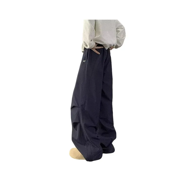 T IRA Casual Pants Unisex Navy Blue-1