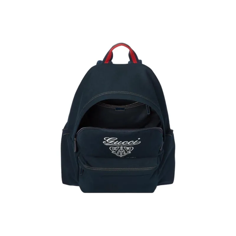 GUCCI Canvas Backpack Medium Size Men's Dark Blue-3