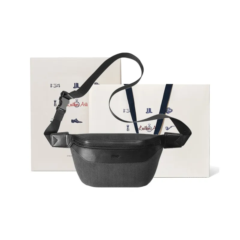BVP Cow Leather Fanny Pack Men's Black-0