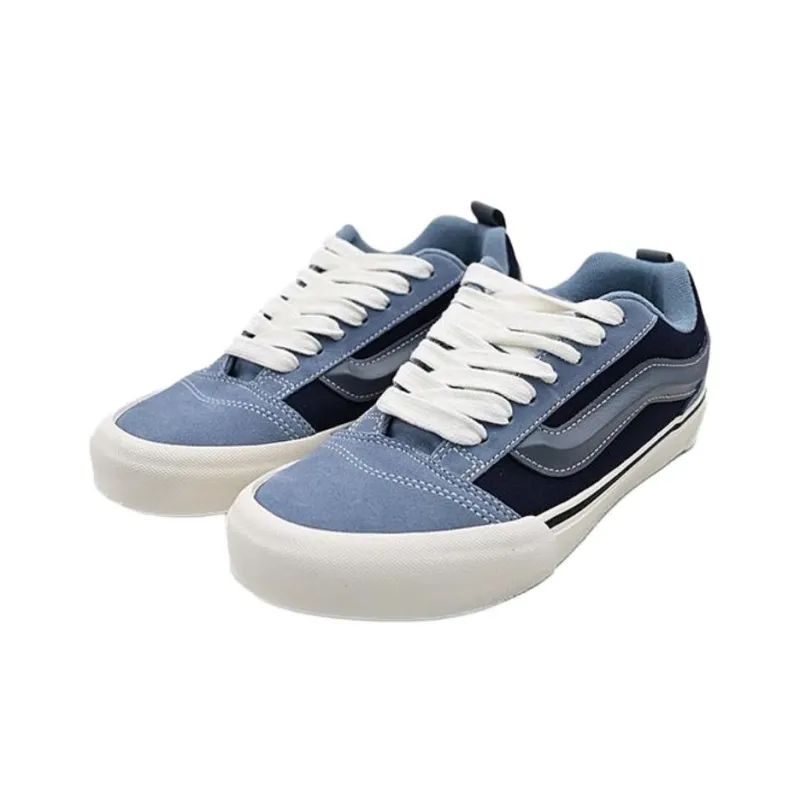 Vans Knu Skool Anti Slip Wear Resistant Low Top Skateboard Shoes Unisex Blue-2