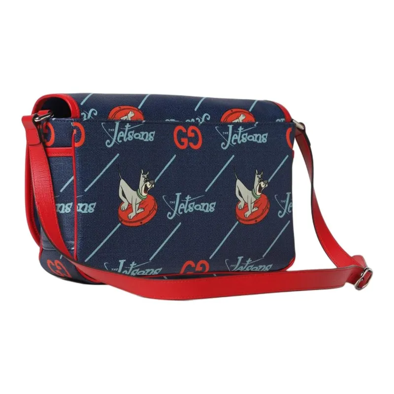 GUCCI Leather Messenger Bag, Shoulder Bag, Crossbody Bag Kids' Blue-1