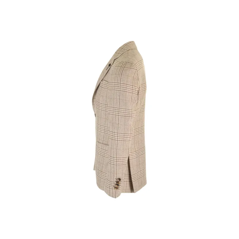 LARDINI Check Pattern Single Breasted Blazer-2