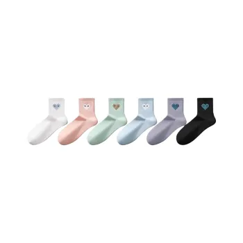 H YXIANG Mid Calf Socks Unisex 6 Pack